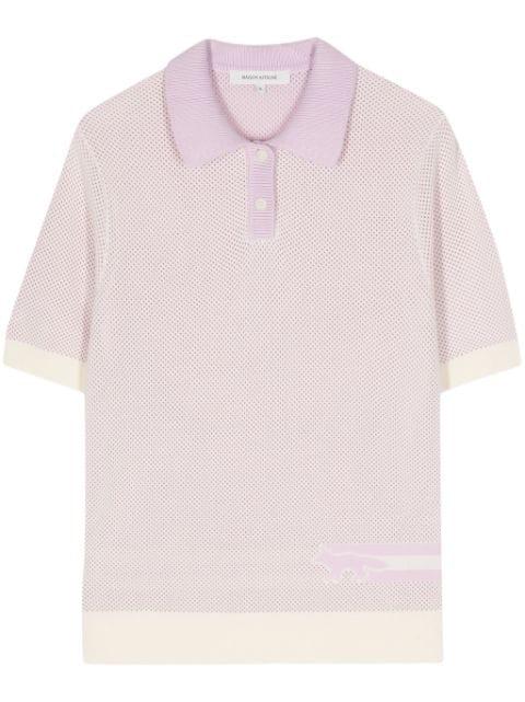 Flash Fox knitted polo top by MAISON KITSUNE
