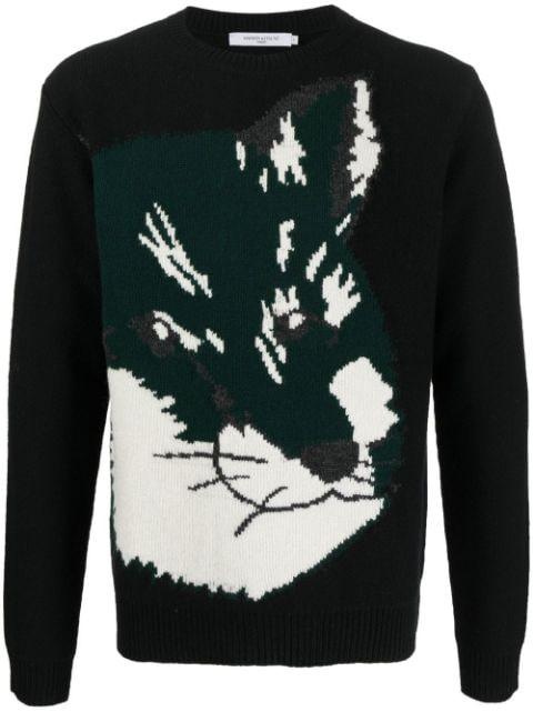 Fox Head jacquard jumper by MAISON KITSUNE