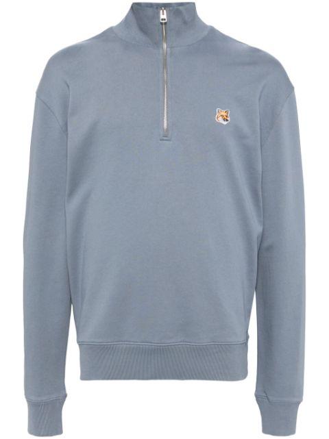 Fox Head-patch half-zip sweatshirt by MAISON KITSUNE