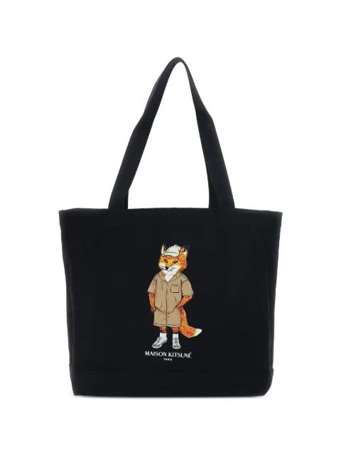 Fox-graphic tote bag by MAISON KITSUNE