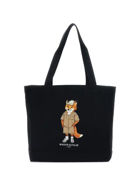 Fox-graphic tote bag by MAISON KITSUNE