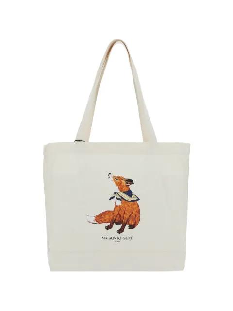Fox-print tote bag by MAISON KITSUNE
