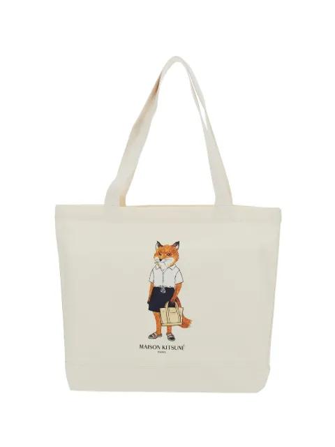 Fox-print tote bag by MAISON KITSUNE