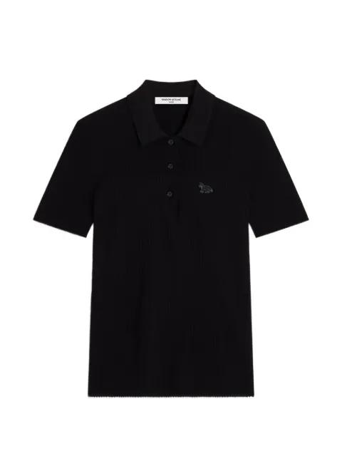 Fox rib-knit polo shirt by MAISON KITSUNE