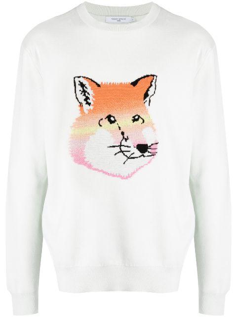 Fox round-neck cotton jumper by MAISON KITSUNE