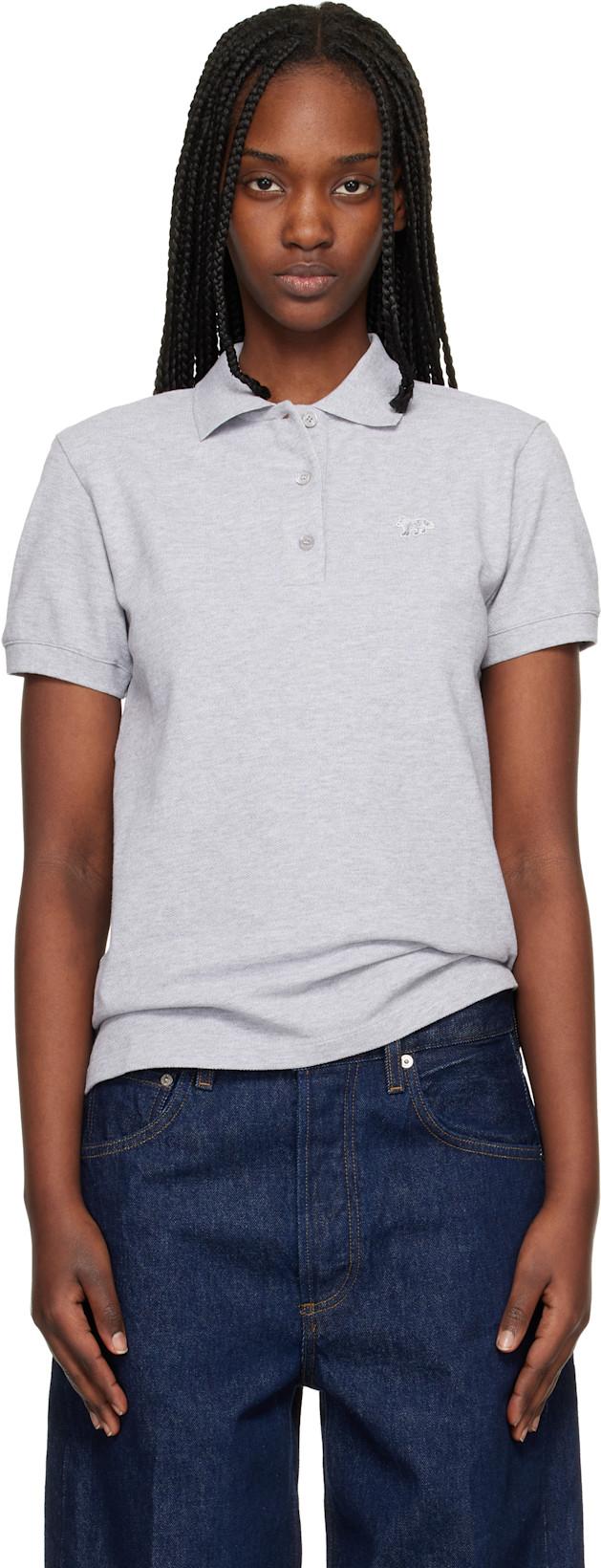 Gray Baby Fox Regular Polo by MAISON KITSUNE