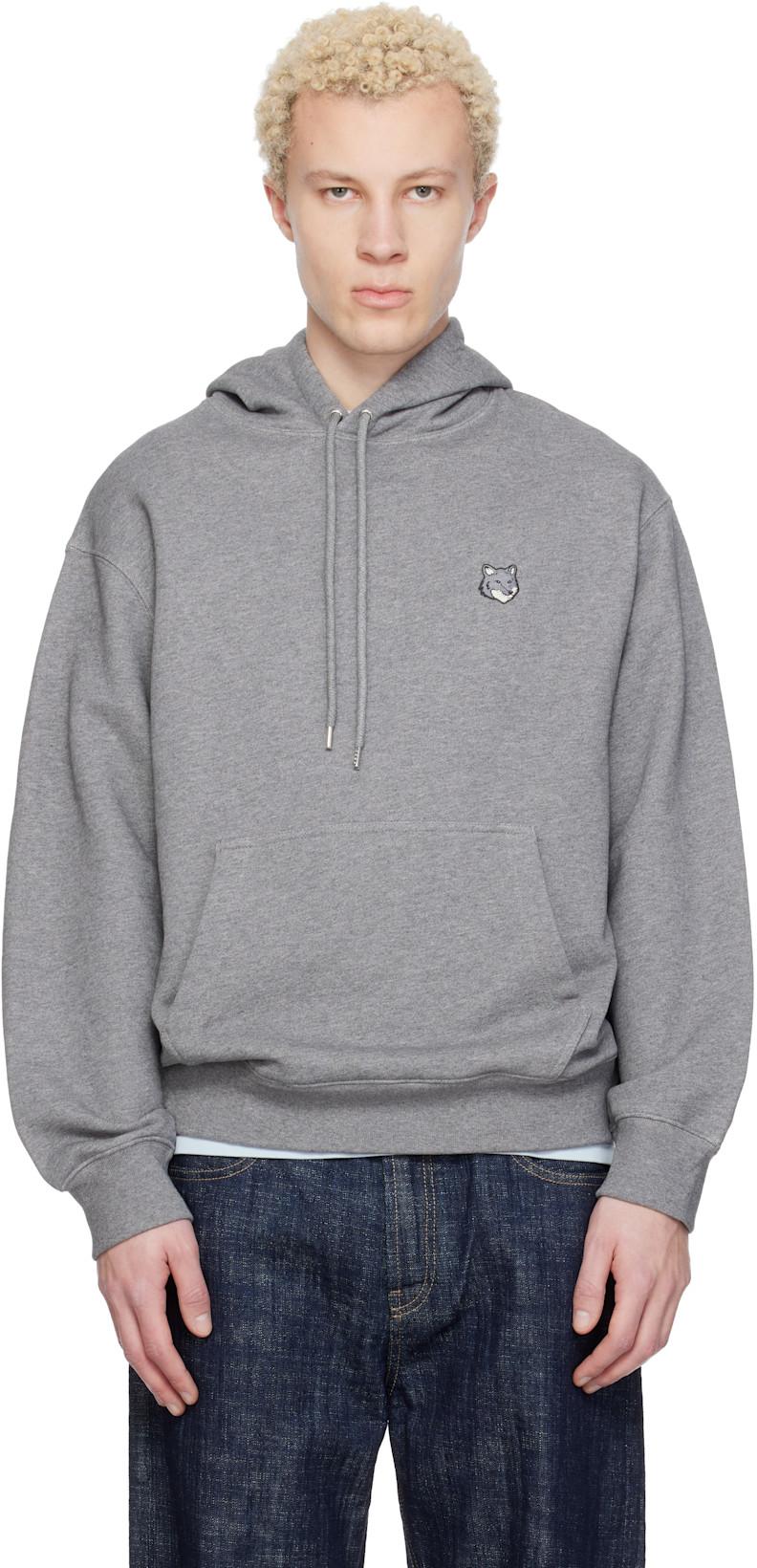 Gray Fox Head Comfort Hoodie by MAISON KITSUNE