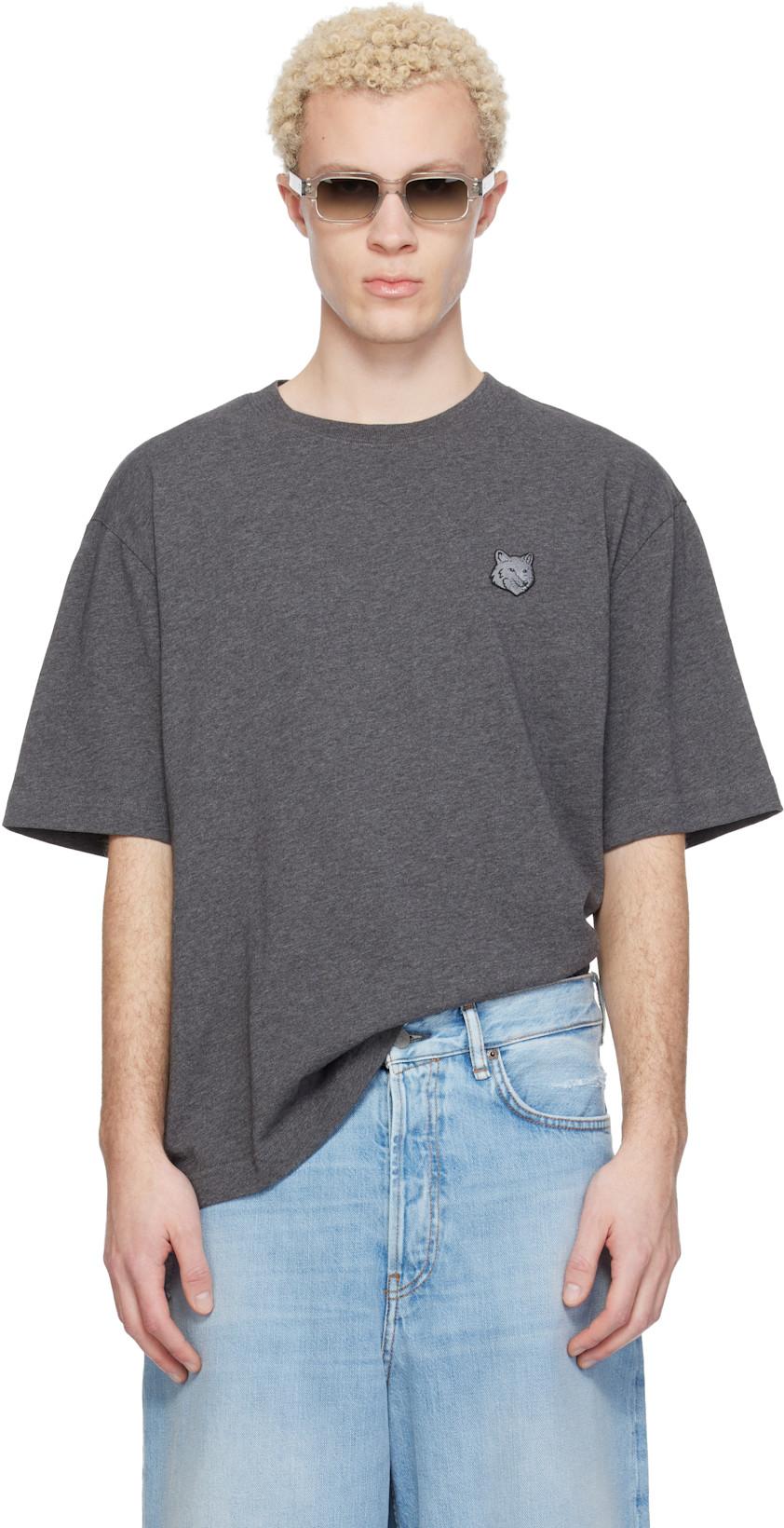 Gray Fox Head Oversize T-shirt by MAISON KITSUNE