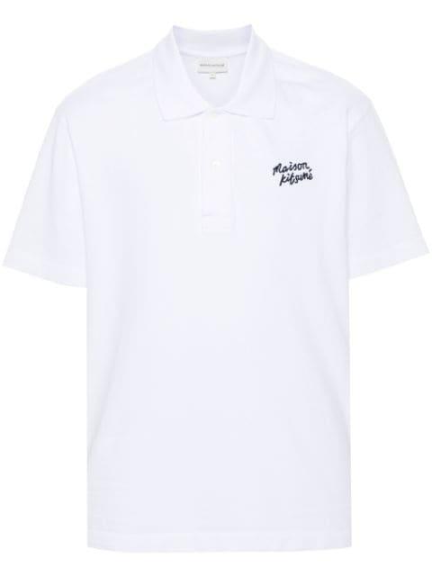 Handwriting cotton polo shirt by MAISON KITSUNE