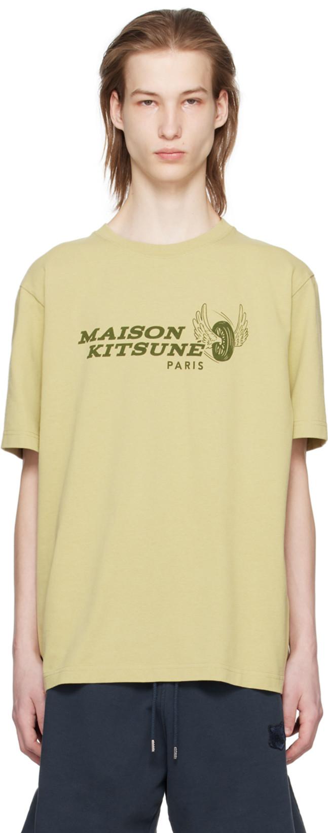 Khaki Racing Wheels T-Shirt by MAISON KITSUNE