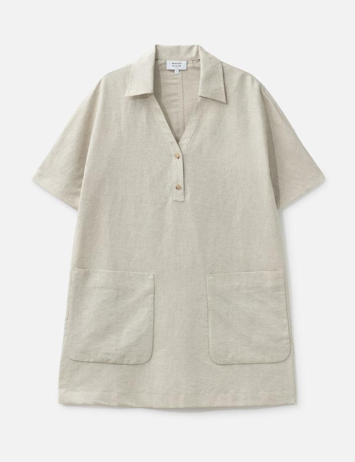 Linen Polo Mini Dress by MAISON KITSUNE