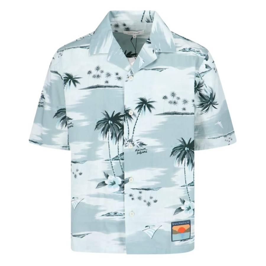 Maison Kitsune Seafoam Design Island-Print Shirt by MAISON KITSUNE