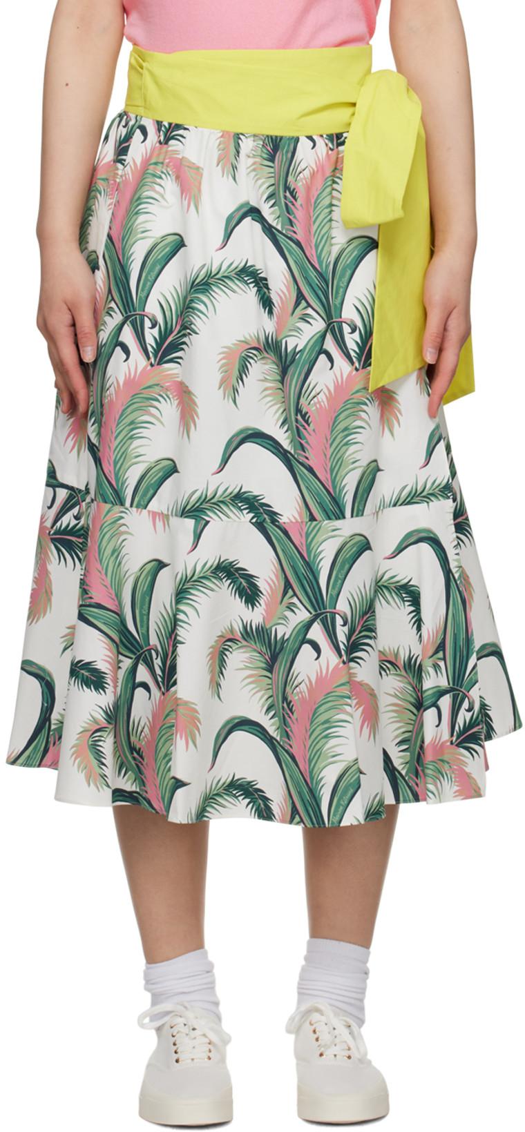 Multicolor Hotel Olympia Edition Palm Frond Midi Skirt by MAISON KITSUNE
