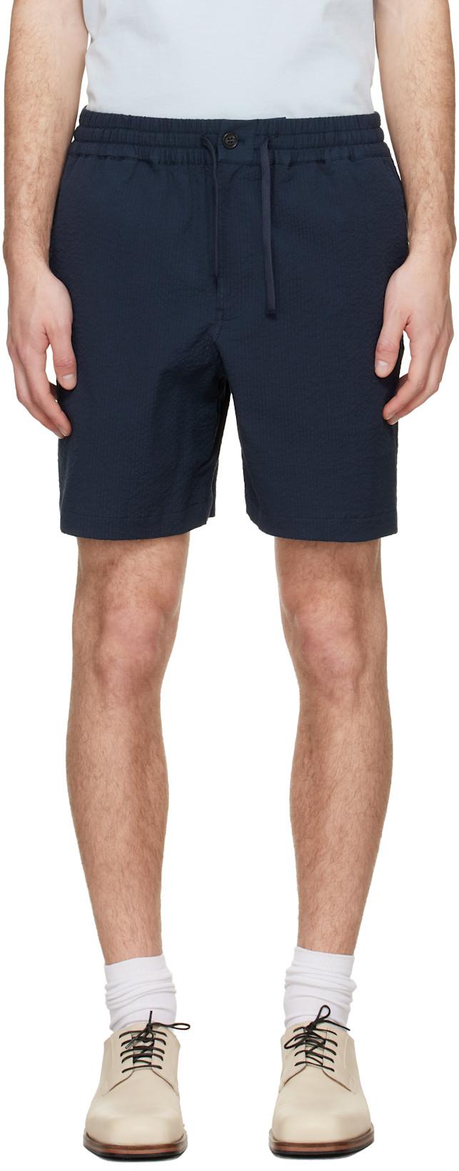 Navy Elasticated Shorts by MAISON KITSUNE
