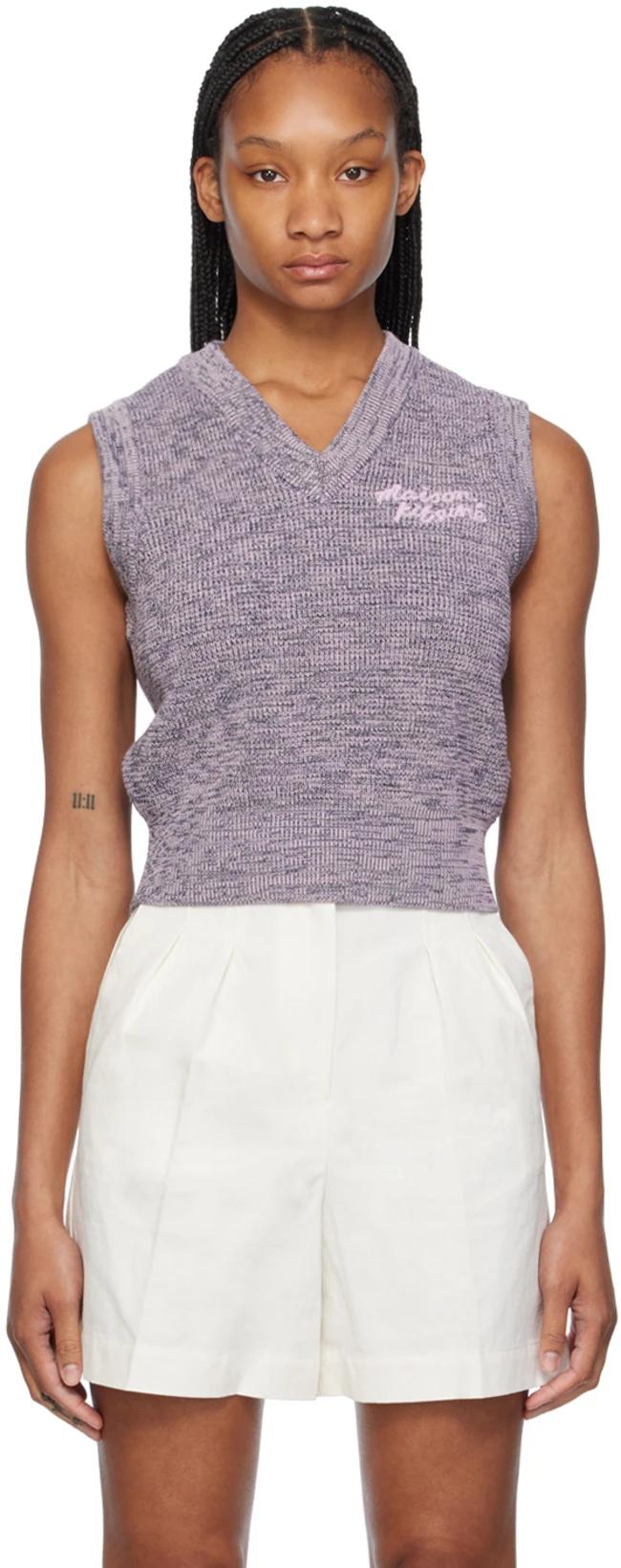 Purple Handwriting Vest by MAISON KITSUNE