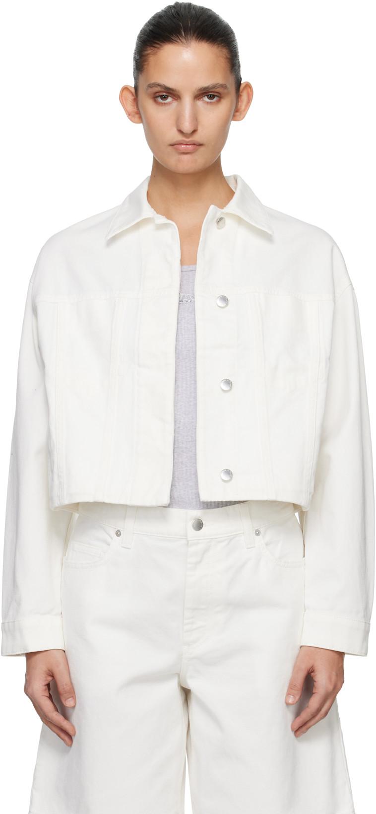 White Denim Boxy Trucker Jacket by MAISON KITSUNE