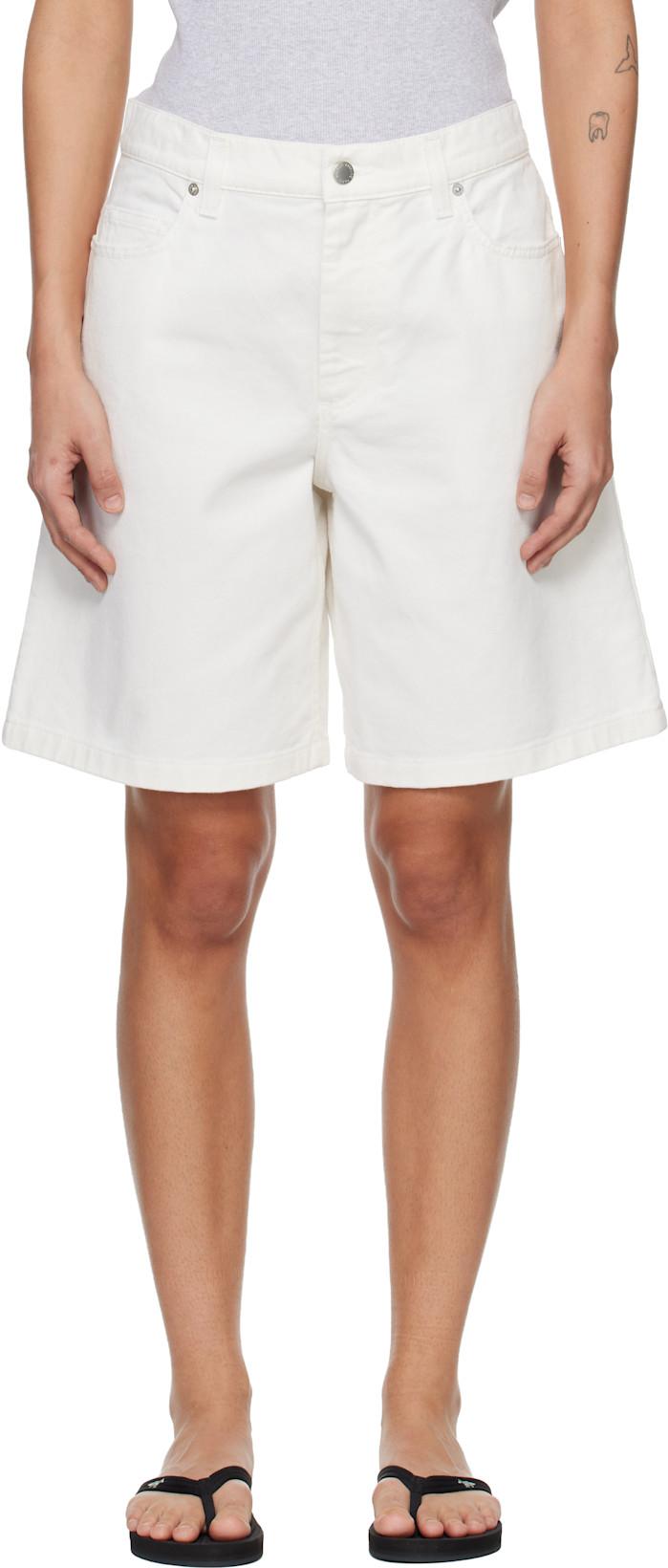 White Denim Shorts by MAISON KITSUNE
