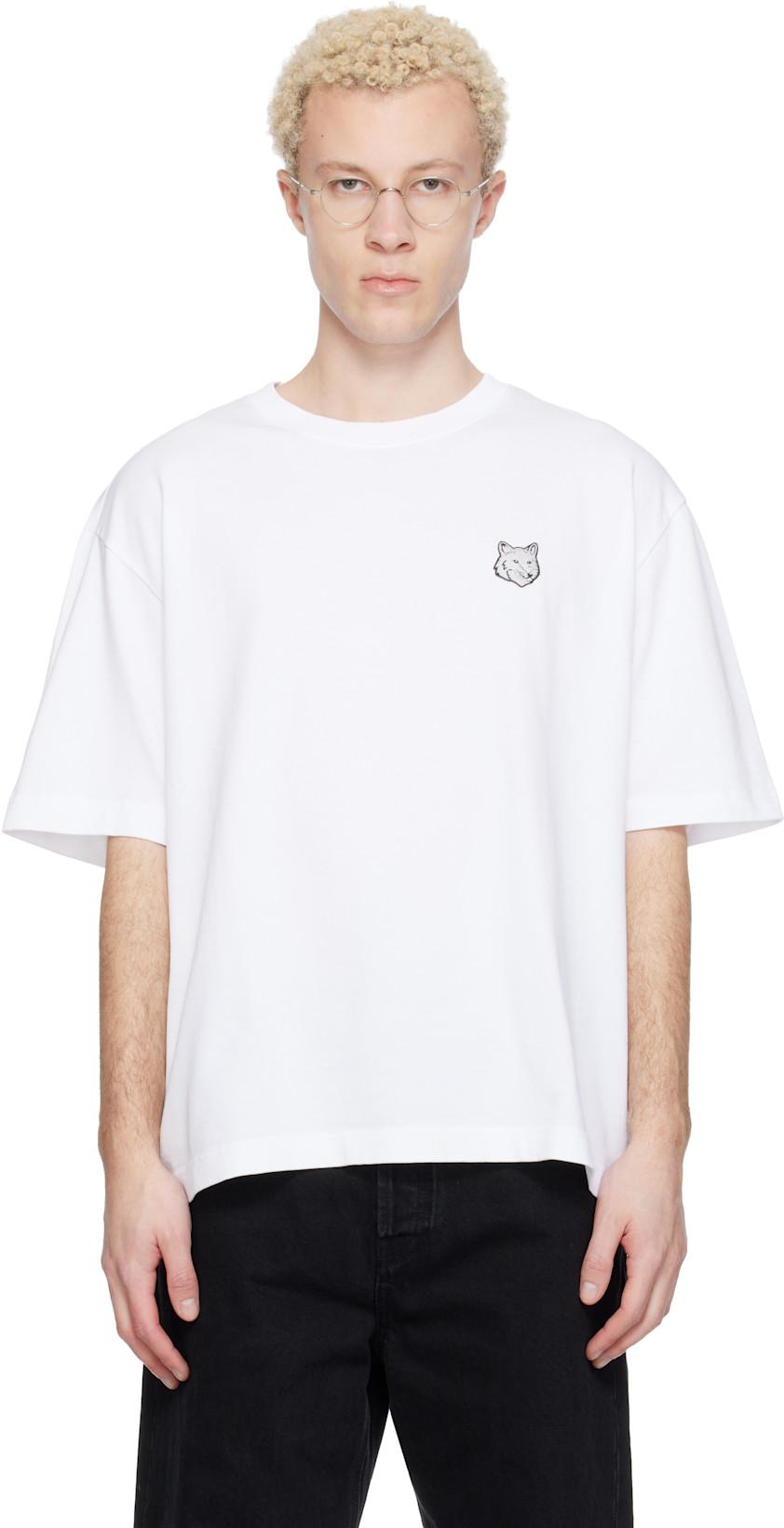 White Fox Head Oversize T-shirt by MAISON KITSUNE