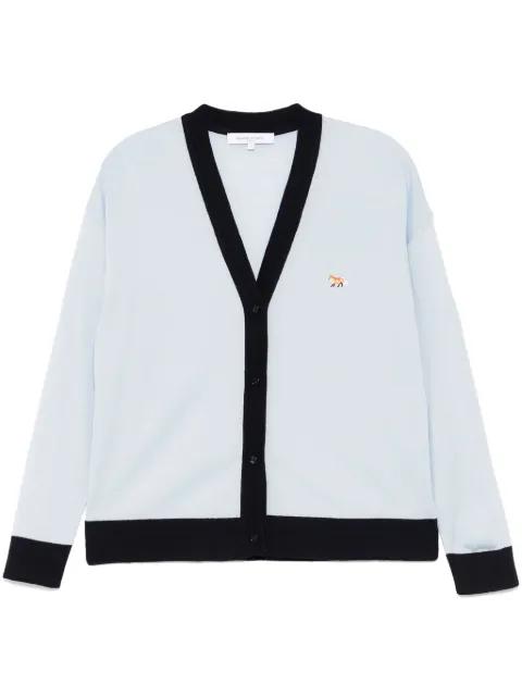 baby fox patch bi-colour cardigan by MAISON KITSUNE