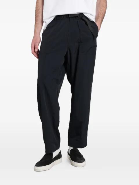 belted logo-print technical trousers by MAISON KITSUNE