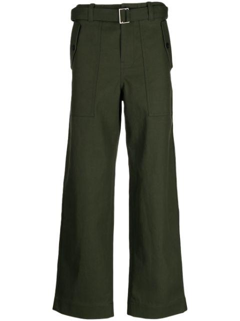 belted-waist straight-leg trousers by MAISON KITSUNE