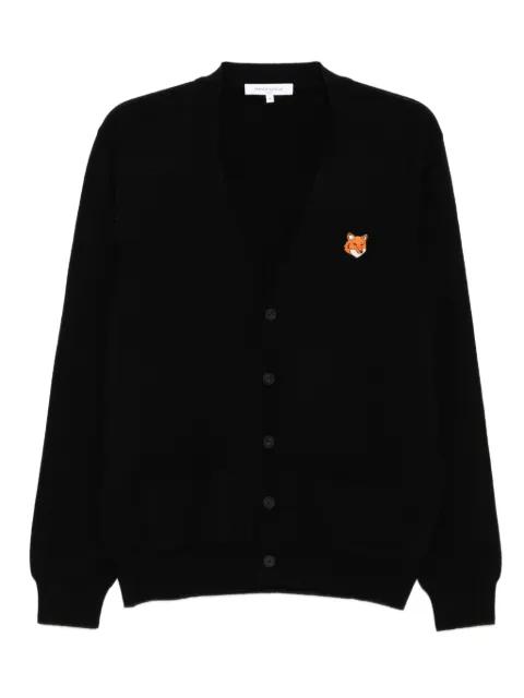 bold fox head patch cardigan by MAISON KITSUNE