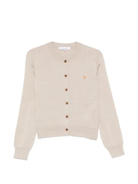 buttoned Fox-patch cardigan by MAISON KITSUNE