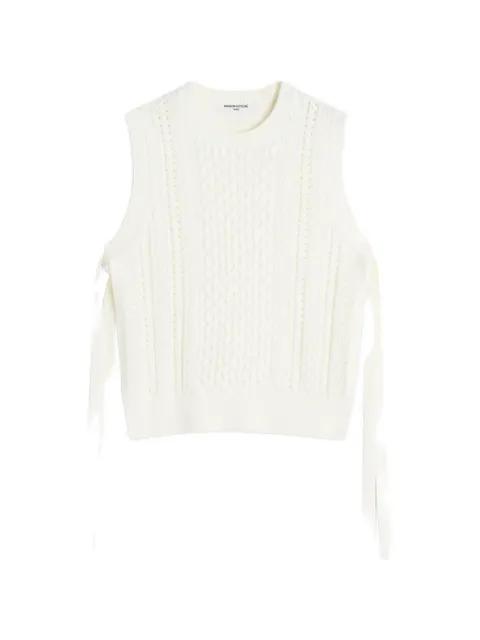 cable-knit tie-side vest by MAISON KITSUNE