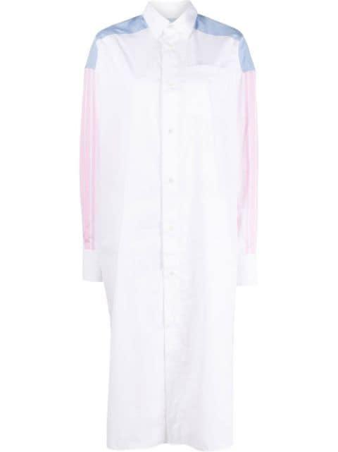 colour-block cotton shirt dress by MAISON KITSUNE