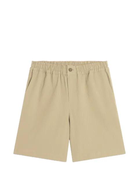 elasticated-waist seersucker-texture shorts by MAISON KITSUNE