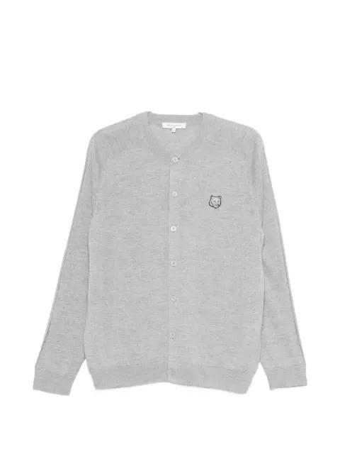 embroidered buttoned cardigan by MAISON KITSUNE