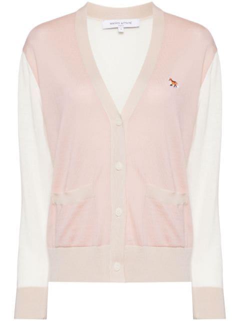 embroidered logo cardigans by MAISON KITSUNE