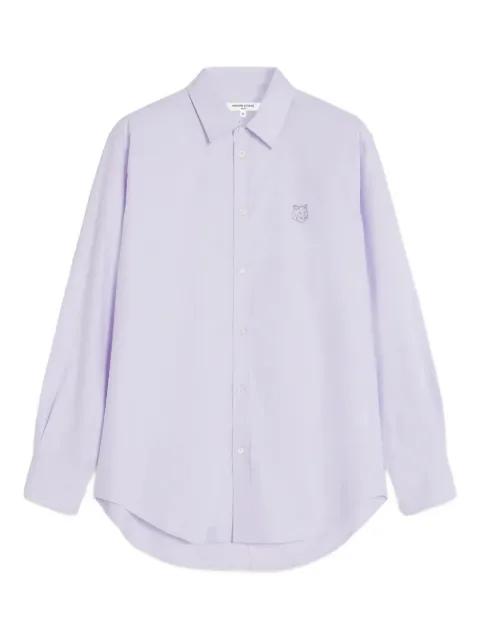 embroidered-logo cotton shirt by MAISON KITSUNE