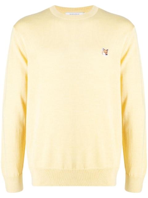 embroidered-logo knitted wool jumper by MAISON KITSUNE