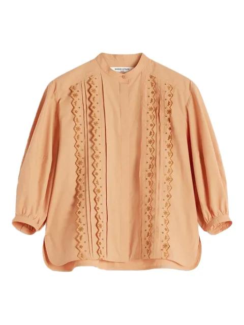 embroidered long-sleeved shirt by MAISON KITSUNE