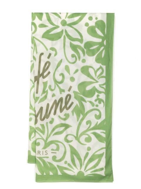 floral-print cotton scarf by MAISON KITSUNE