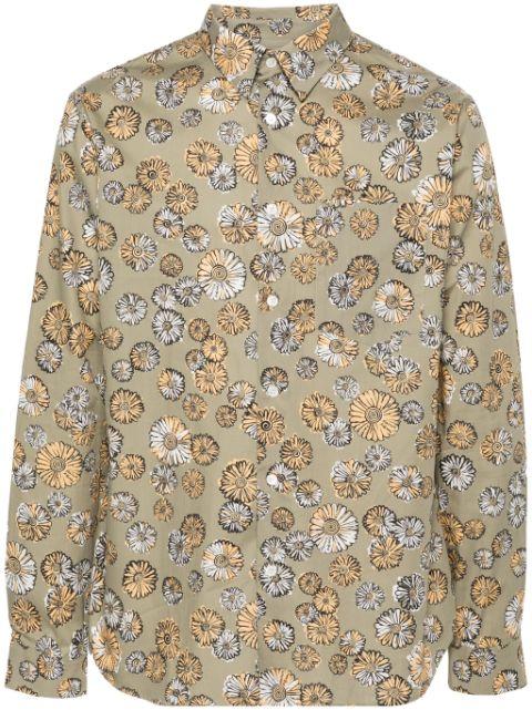 floral-print cotton shirt by MAISON KITSUNE