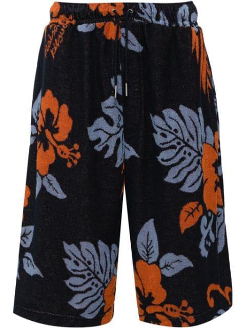 floral-print cotton shorts by MAISON KITSUNE