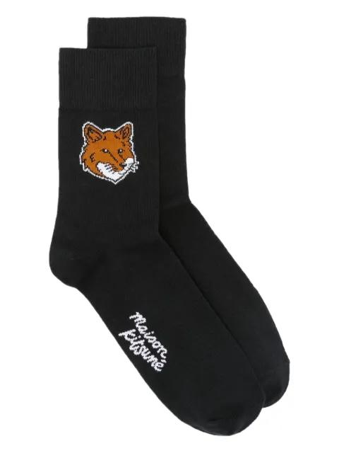 fox-embellishment socks by MAISON KITSUNE