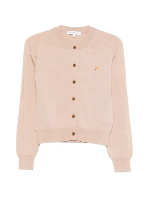 fox-embroidered button cardigan by MAISON KITSUNE