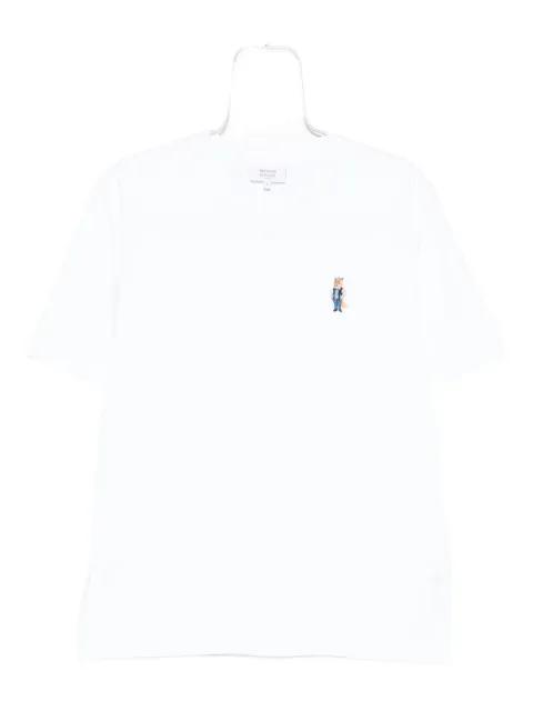 fox-embroidered cotton T-shirt by MAISON KITSUNE