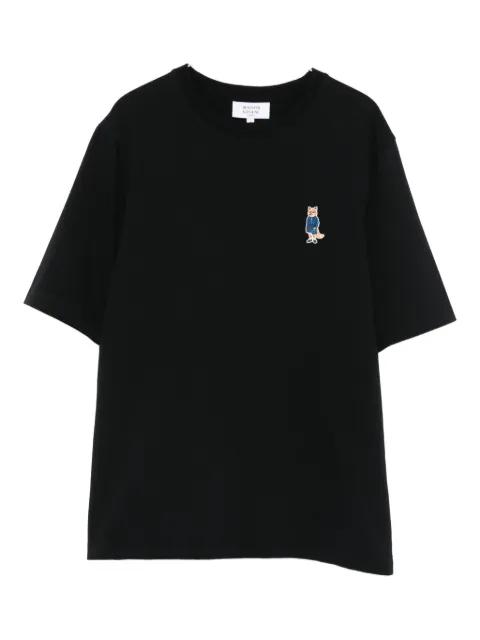 fox-embroidered cotton T-shirt by MAISON KITSUNE
