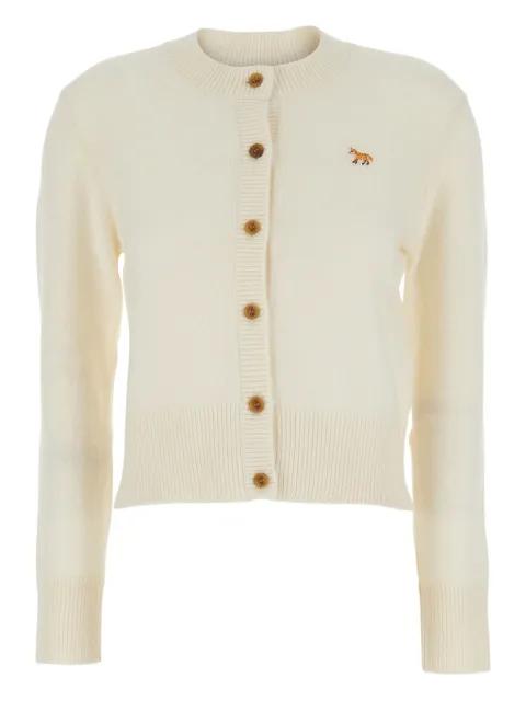 fox-embroidered lambswool cardigan by MAISON KITSUNE