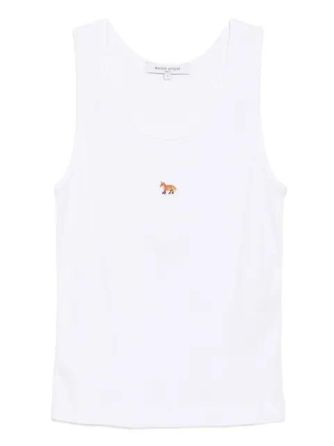 fox-embroidered tank top by MAISON KITSUNE