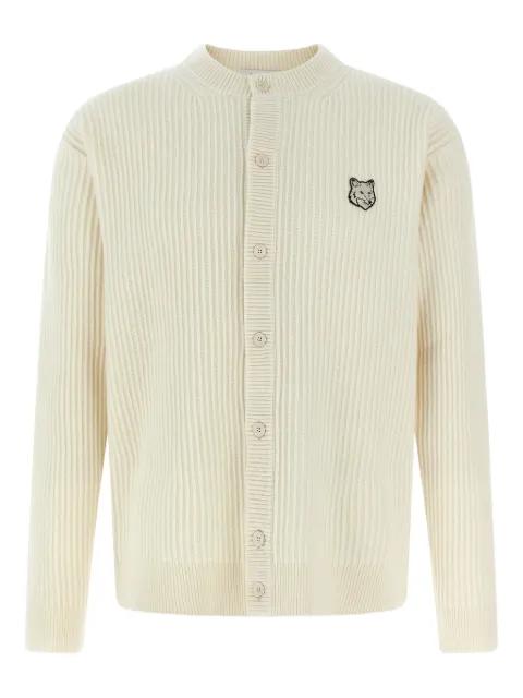 fox-head ribbed cardigan by MAISON KITSUNE