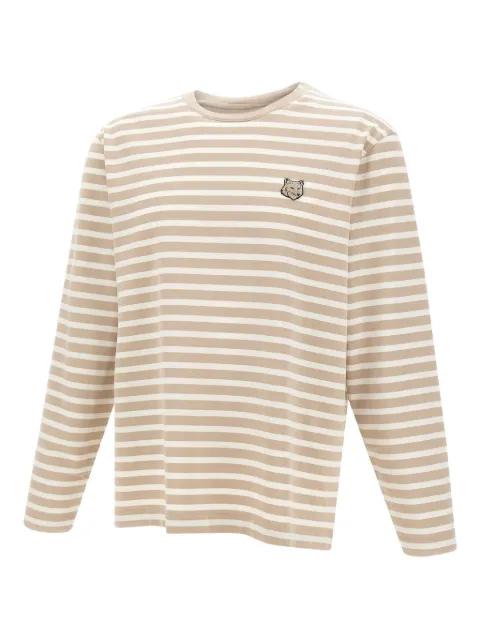 fox-head striped long-sleeve top by MAISON KITSUNE