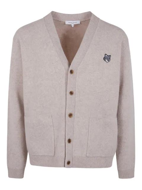fox-patch cardigan by MAISON KITSUNE