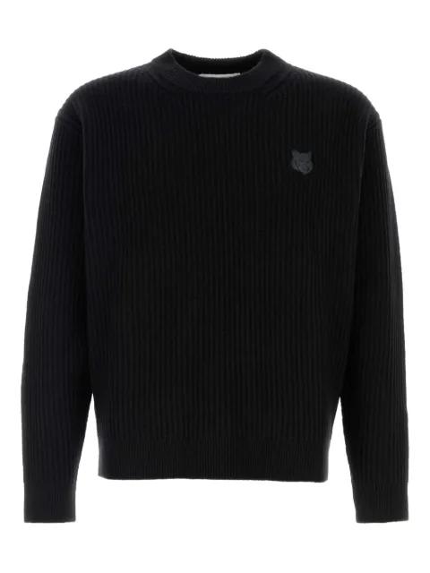 fox-patch ribbed wool sweater by MAISON KITSUNE