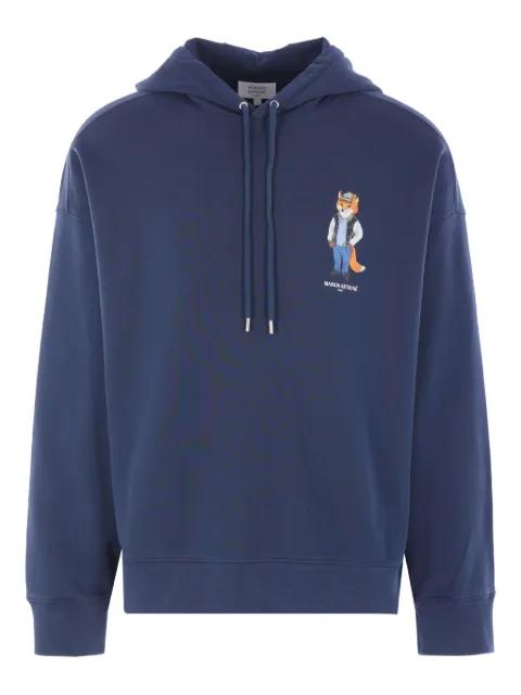 fox-print cotton hoodie by MAISON KITSUNE
