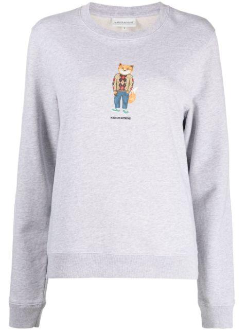 fox-print cotton sweatshirt by MAISON KITSUNE
